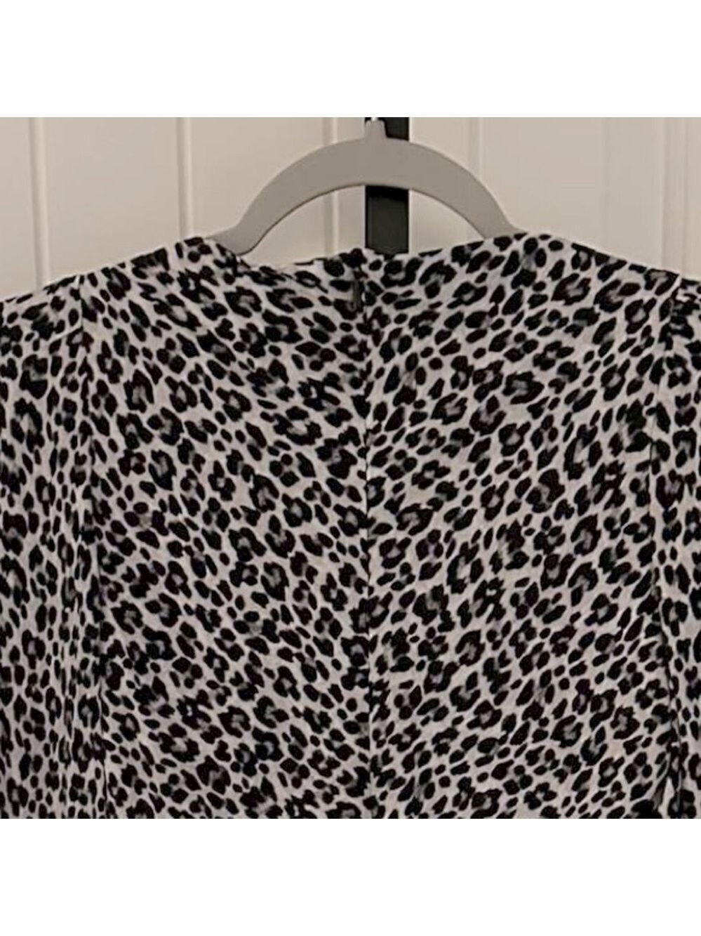 Zara Leopard Print Square Neck Long Sleeve Mini Dress Size S NWT - Picture 13 of 14
